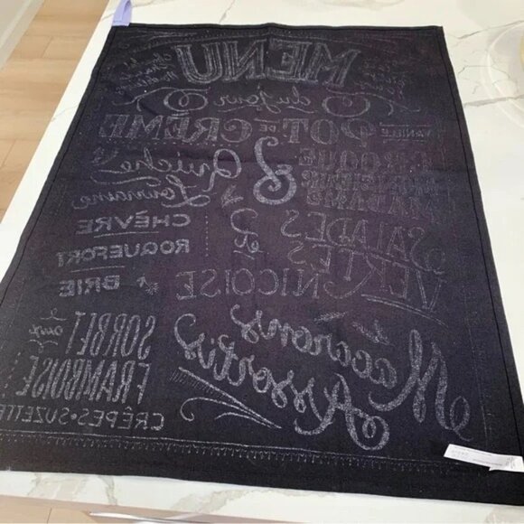 NWOT Anthropologie Bistro Menu Tea Towel Set Chalkboard Floral - Picture 3 of 7